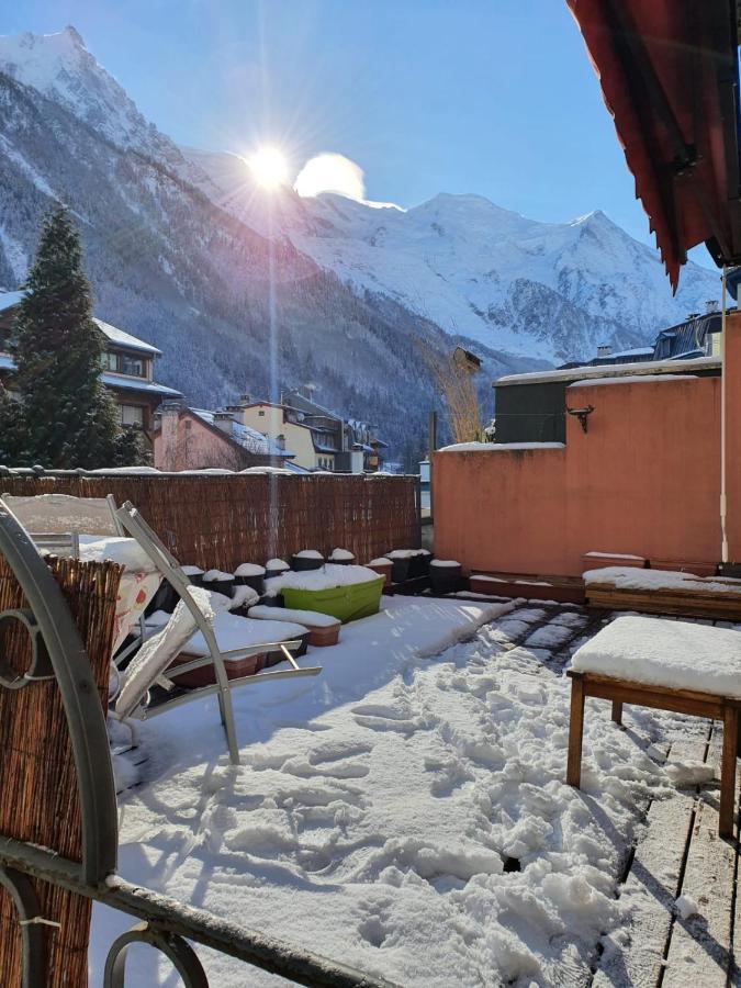 Chamonix Hyper Centre . Terrasse Vue Mont Blanc . Parking Daire Dış mekan fotoğraf
